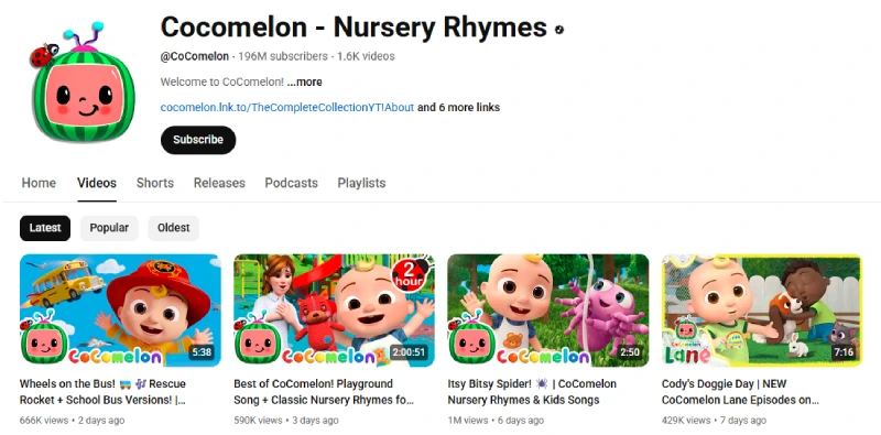 channel youtube Cocomelon
