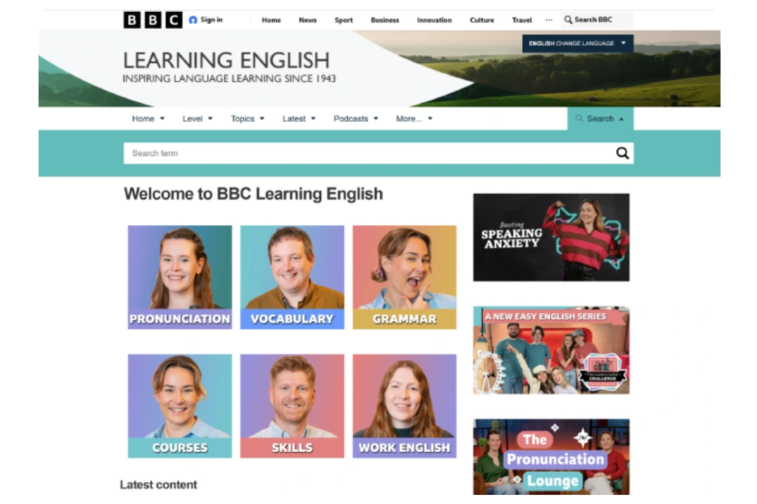 Website BBC Learning English