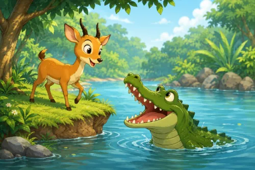 story telling bahasa inggris kancil dan buaya