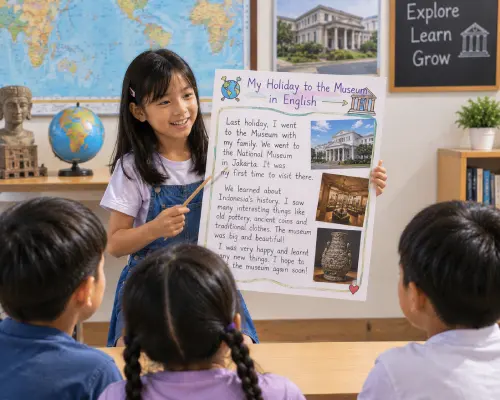 cerita liburan bahasa inggris ke museum
