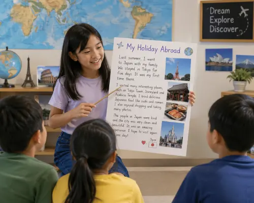 cerita liburan bahasa inggris ke laur negeri