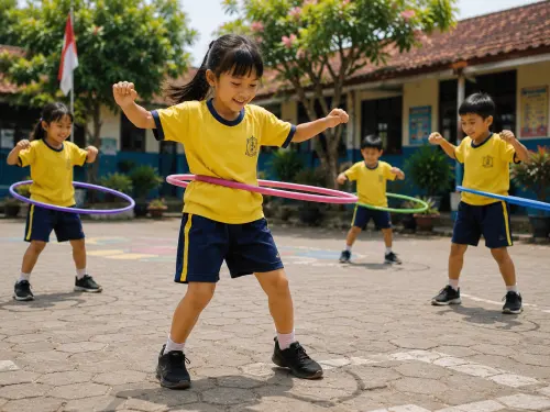 permainan motorik kasar hula hoop