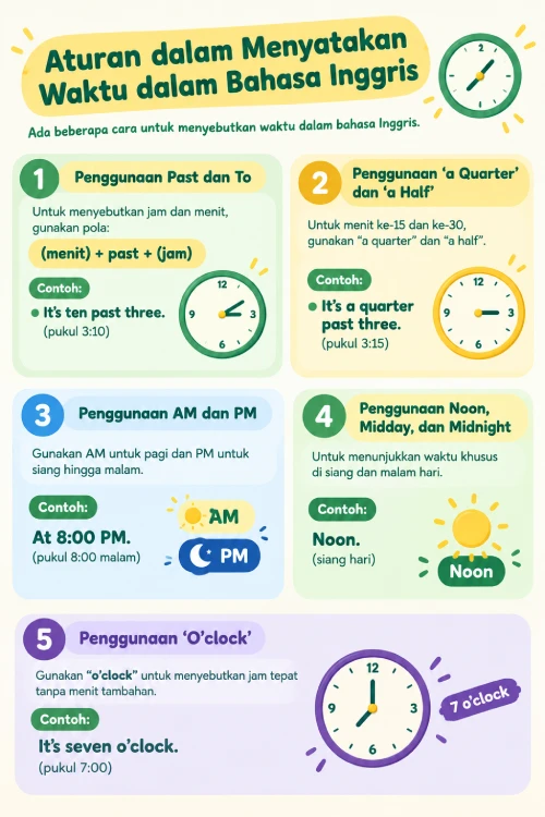 cara membaca jam dalam bahasa inggris